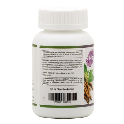 TEX NEWTRA Ashwagandha & Magnesium Glycinate – 60 Vegan Capsules | Non-GMO