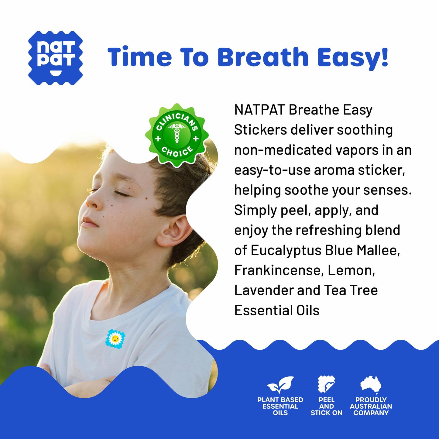 NATPAT Breathe Easy Stickers – All-Natural Congestion Relief for Kids & Adults | The Natural Patch Co.