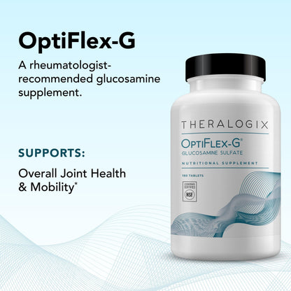 Theralogix OptiFlex-G Glucosamine Sulfate 1500 mg – 90-Day Joint Support, 180 Tablets, NSF Certified