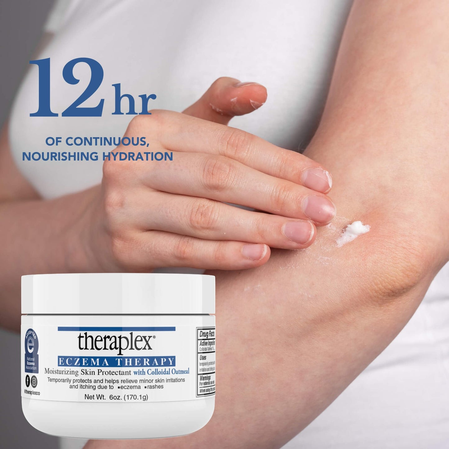 Theraplex Eczema Therapy (6 oz) – Fragrance-Free, Hypoallergenic Moisturizing Skin Protectant with Colloidal Oatmeal | NDA Seal