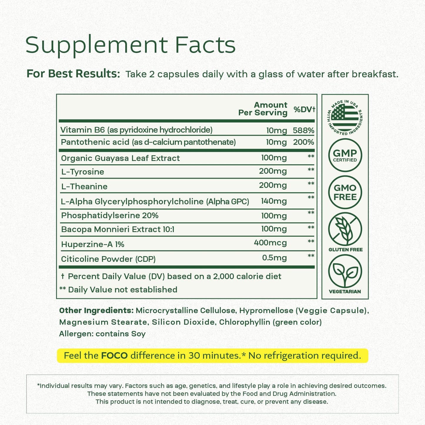 Think FOCO Capsules (13+) Natural Focus Supplement for Teens & Adults | Cognitive Enhancement