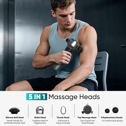 TILAT M1 Max Deep Tissue Vibration Therapy Massage Gun – 6500 RPM Handheld Massager for Trigger Points & Full-Body Relief