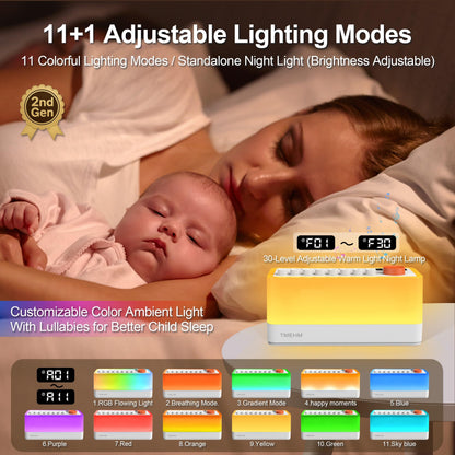 TMEHM 3-in-1 Sleep Sound Machine with 8 Nature Sounds, Bluetooth Speaker & Night Light