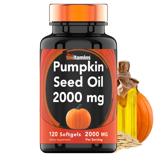 tnvitamins Pumpkin Seed Oil 2000 mg - 120 Softgels | Hair Growth & Bladder Support