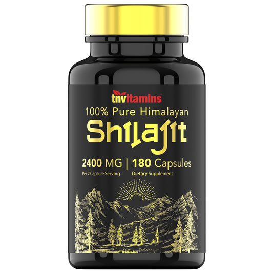 tnvitamins Shilajit Capsules 2400 MG – 180 Caps | Pure Himalayan Shilajit Resin | Non-GMO