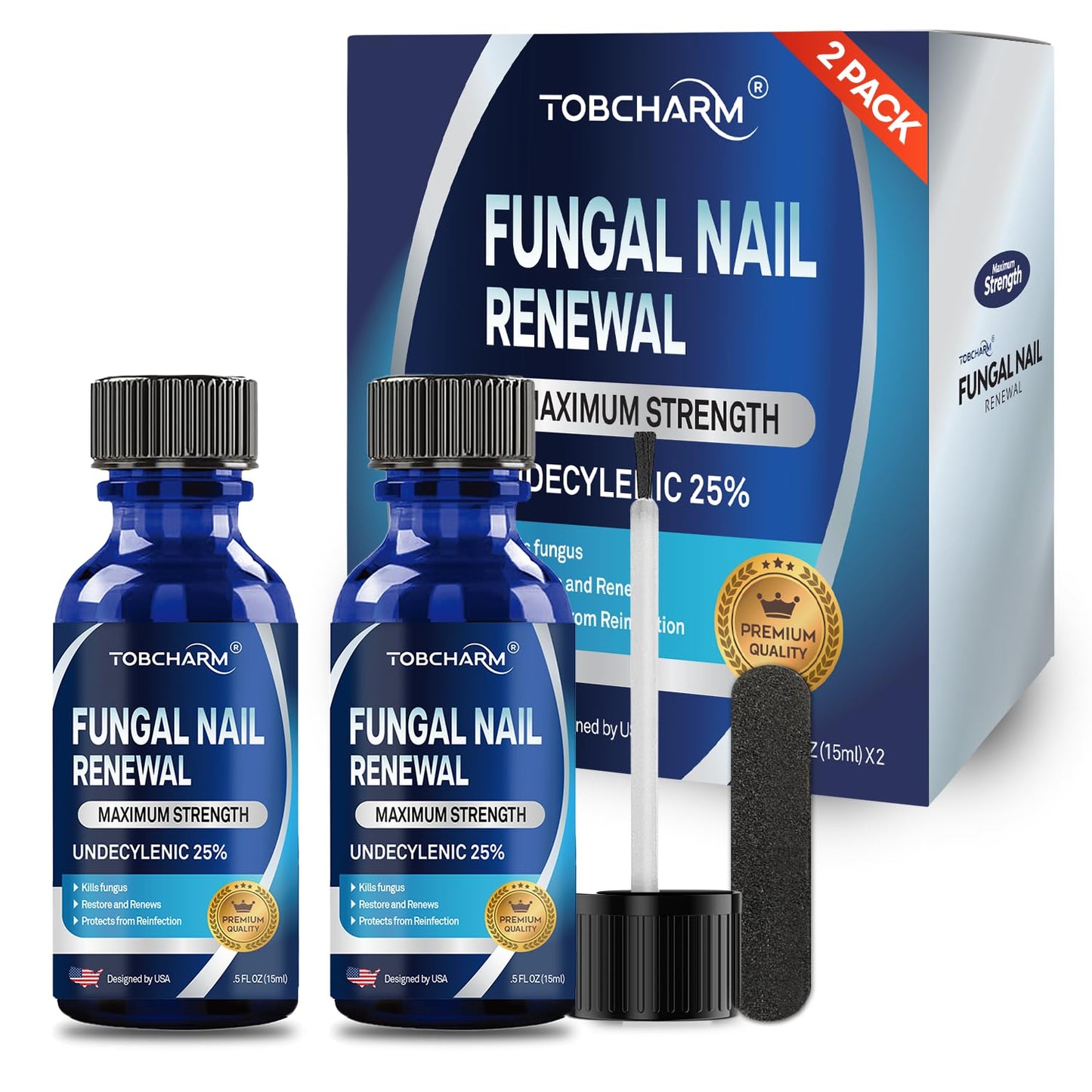 Tobcharm Toenail Fungus Treatment Extra Strength – Tea Tree Oil & 25% Undecylenic