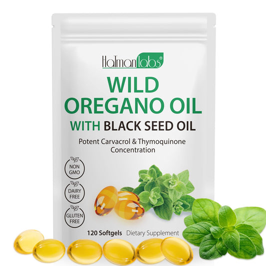 Tooffi Organic Oil of Oregano Softgels – 2-in-1 with Black Seed Oil, 6000mg + 200mg, 120 Softgels