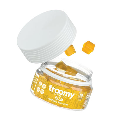 Troomy Reishi Calm Gummies – Pineapple Peach Flavor, Gelatin-Free, Gluten-Free, Vegetarian | 30 Count