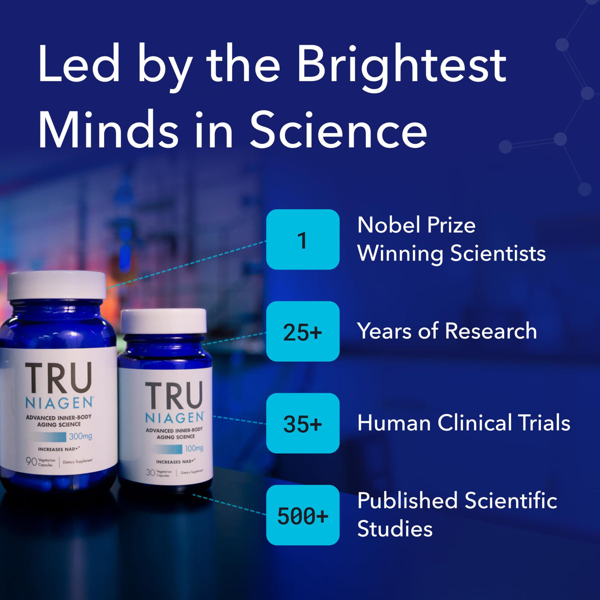 TRU NIAGEN Patented NAD Supplement – Anti-Aging & Cellular Energy (NR) 300mg, 30 Servings, 2 Bottles
