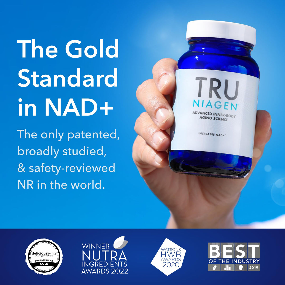 TRU NIAGEN Patented NAD Supplement – Anti-Aging & Cellular Energy (NR) 300mg, 30 Servings, 2 Bottles