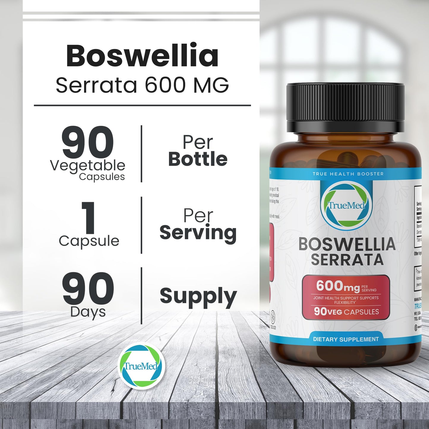 TRUEMED Boswellia Serrata 600mg – 65% Boswellic Acid | Joint Support, Mobility