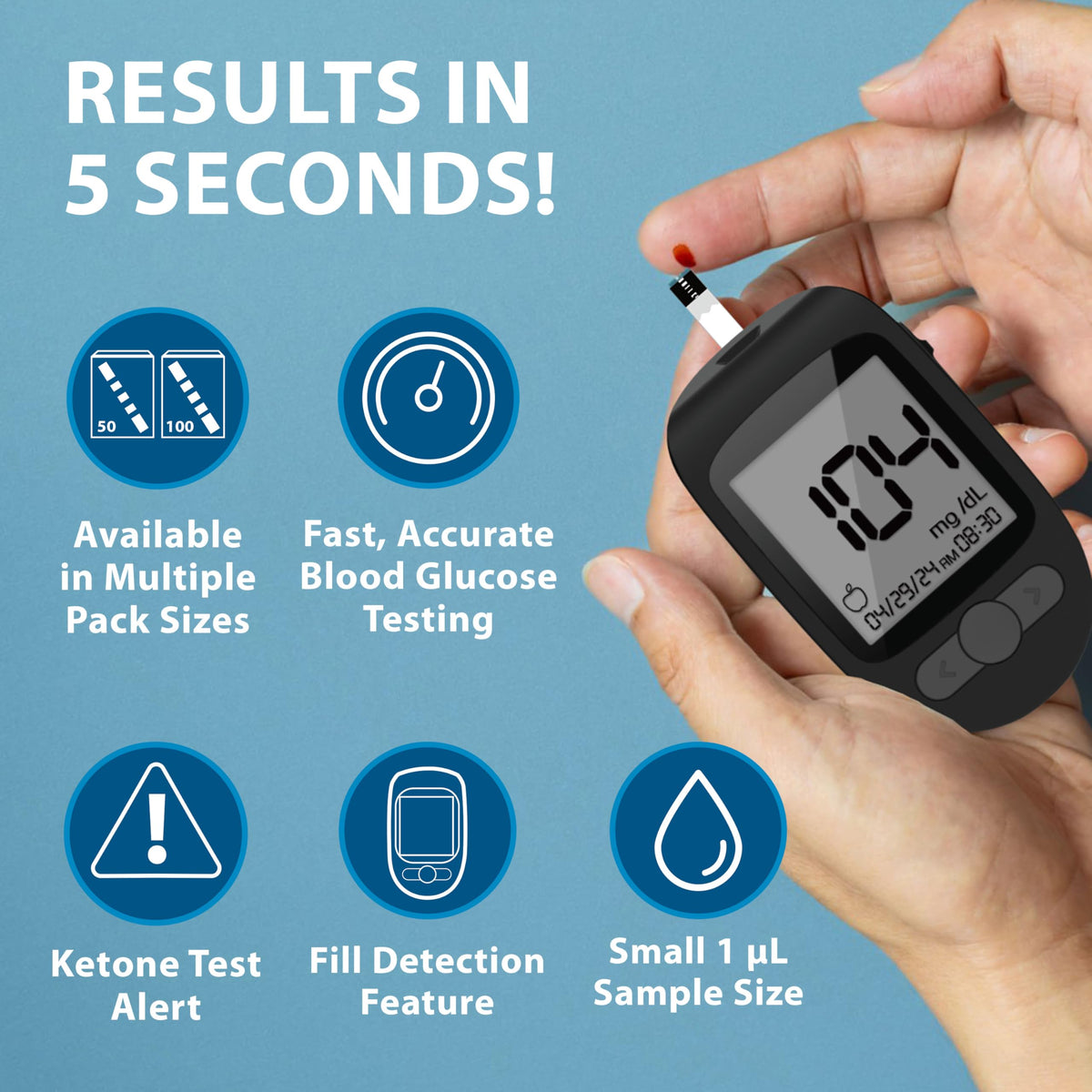 TRUENESS Blood Glucose Test Strips - 50 Count (4 Pack) - Compatible with TRUENESS Meters for Accurate Home Diabetes Monitoring