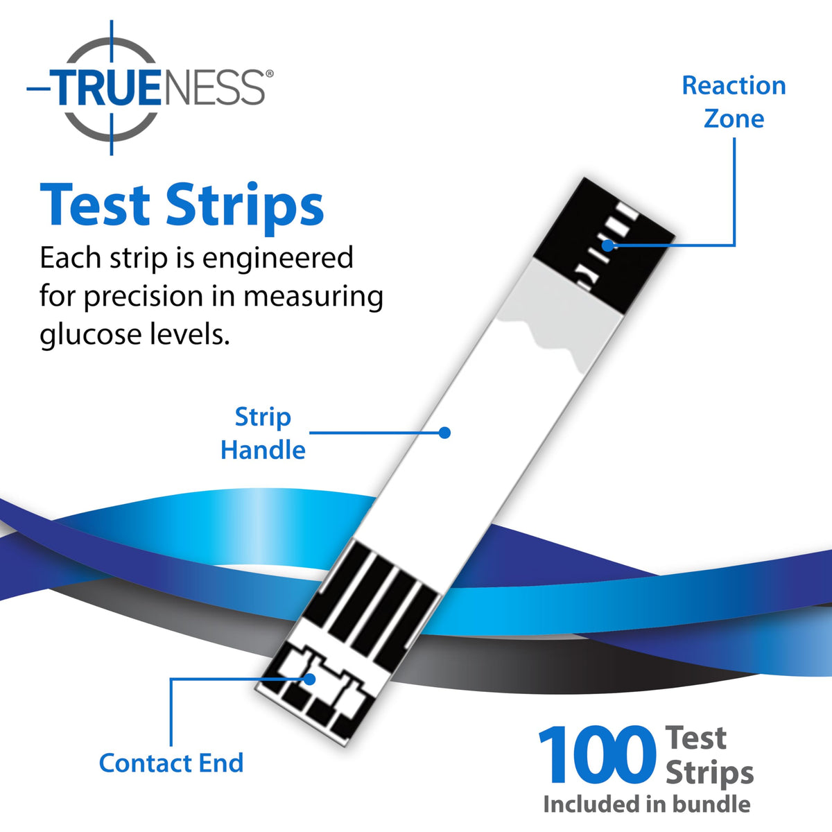 TRUENESS Blood Glucose Test Strips 100ct + 100 Lancets – Compatible with TRUENESS Meters