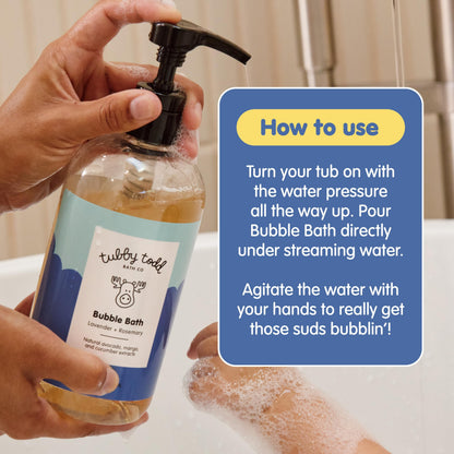 TUBBY TODD Bubble Bath for Kids – Hypoallergenic, Lavender Rosemary (2 Pack)