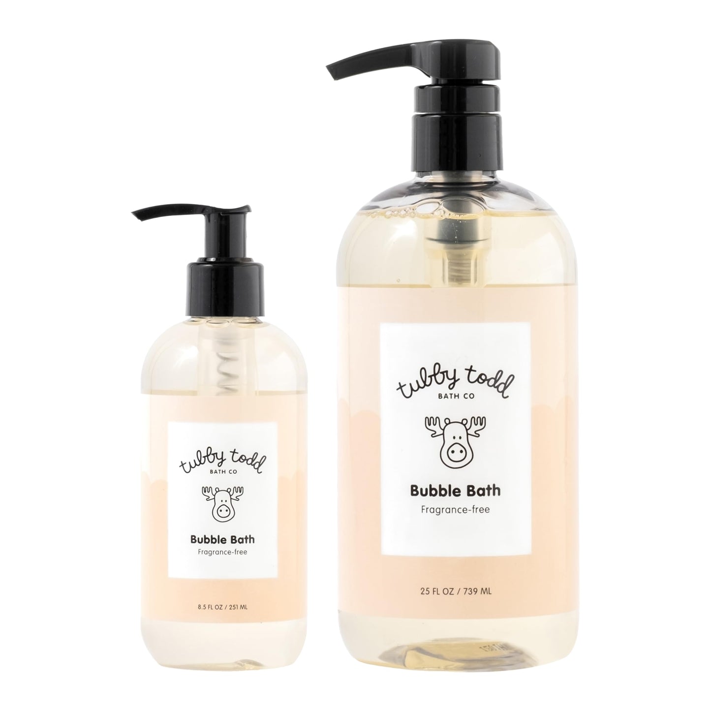 TUBBY TODD Bubble Bath for Kids & Babies – Hypoallergenic, Fragrance Free, 2 Pack (25 fl oz & 8 fl oz)