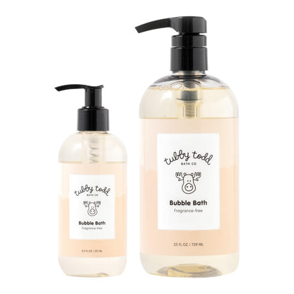 TUBBY TODD Bubble Bath for Kids & Babies – Hypoallergenic, Fragrance Free, 2 Pack (25 fl oz & 8 fl oz)