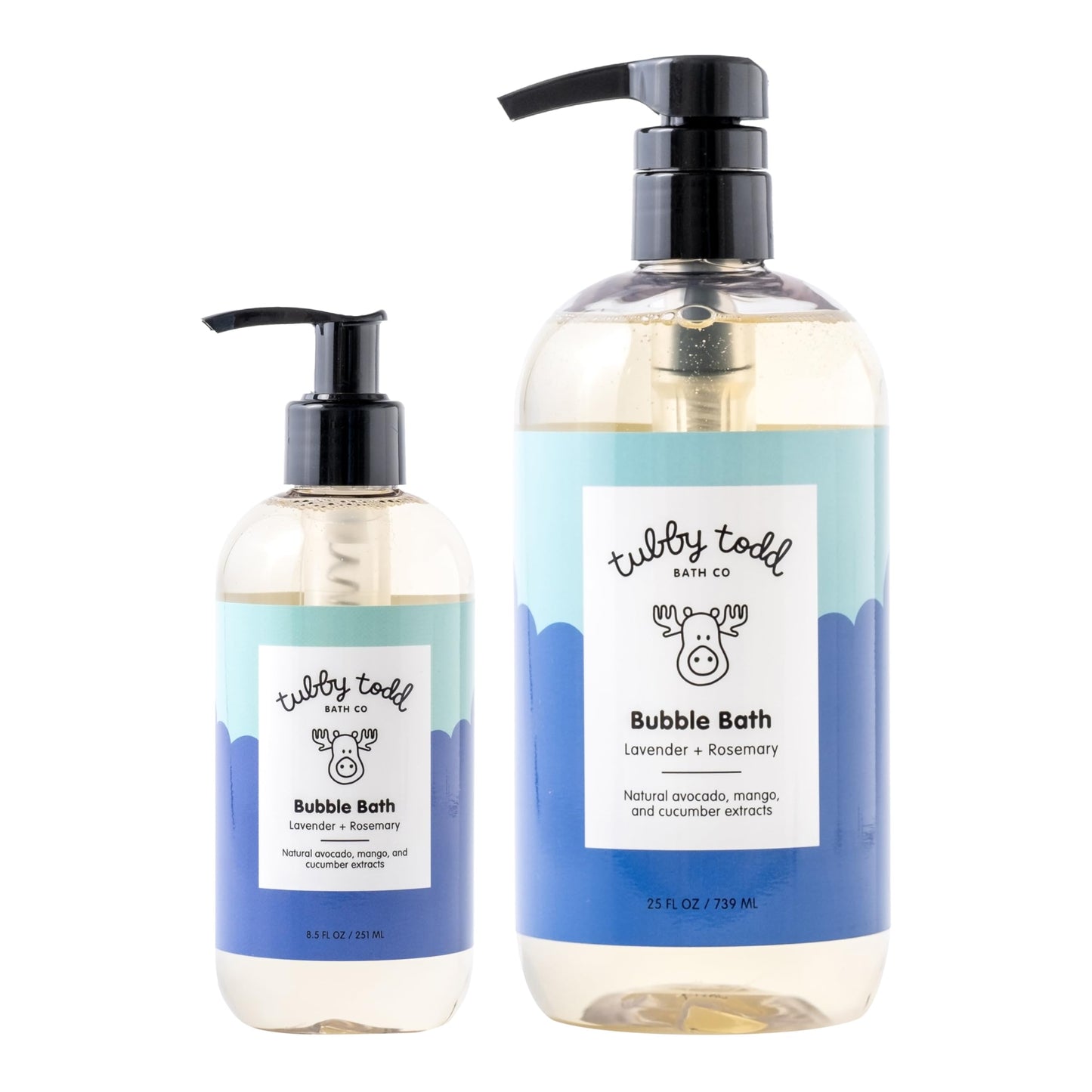 TUBBY TODD Bubble Bath for Kids – Hypoallergenic, Lavender Rosemary (2 Pack)