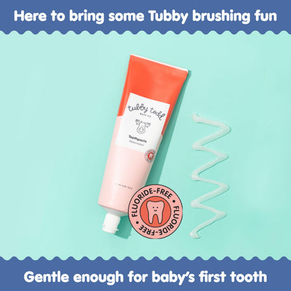 TUBBY TODD Fluoride Free Kids Toothpaste - Watermelon Flavor | Safe for Babies, Toddlers & Children (4oz, 2 Pack)