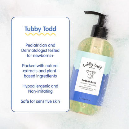 Tubby Todd Bubble Bath for Kids & Babies – Hypoallergenic, Non-Irritating (2 Pack) Sweet Quince & Honeysuckle