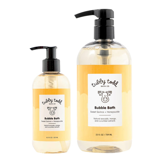 Tubby Todd Bubble Bath for Kids & Babies – Hypoallergenic, Non-Irritating (2 Pack) Sweet Quince & Honeysuckle