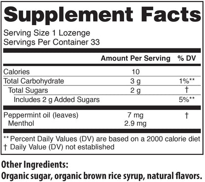 tummydrops Natural Peppermint Lozenges | Gluten Free, Vegan, Organic | 33 Pack