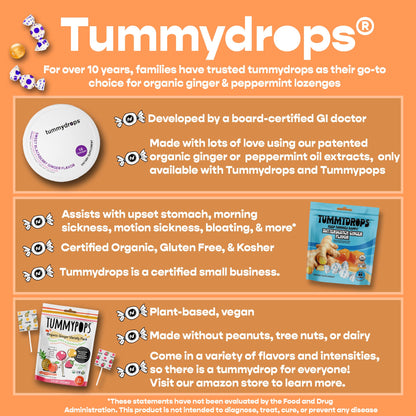 Tummydrops USDA Organic Tummypops Ginger Variety Pack – Pineapple, Peach, and Strawberry