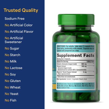 Puritan's Pride Turmeric Curcumin 1000mg – 120 Rapid Release Capsules