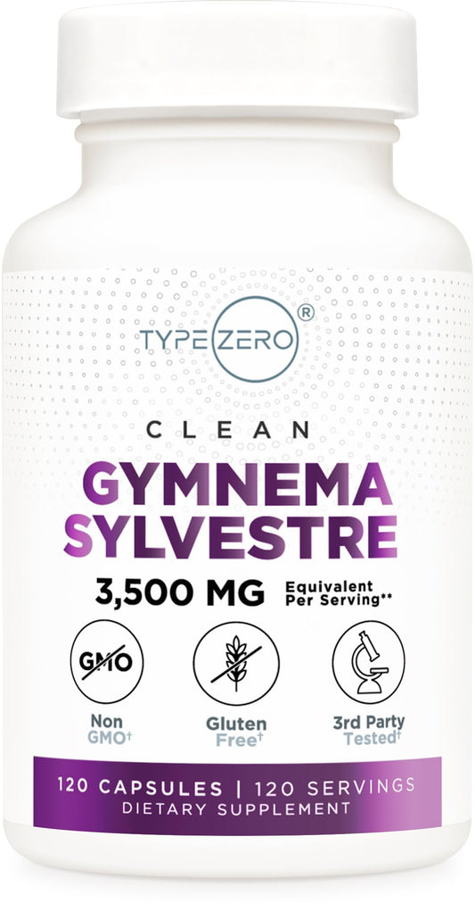Type Zero Clean Gymnema Sylvestre Capsules – 120 Servings, 3,500 MG/Serving | Non-GMO, Gluten Free