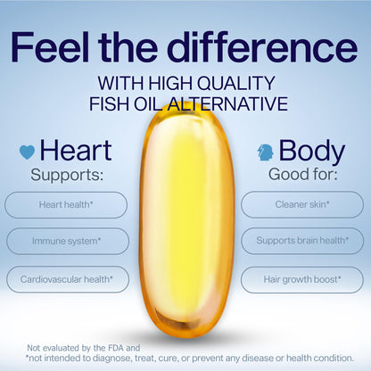 ULTIMATE EFAs YES Plant Based Omega 3 & 6 – Burpless Fish Oil Alternative | 480 Softgels (4 Pack)