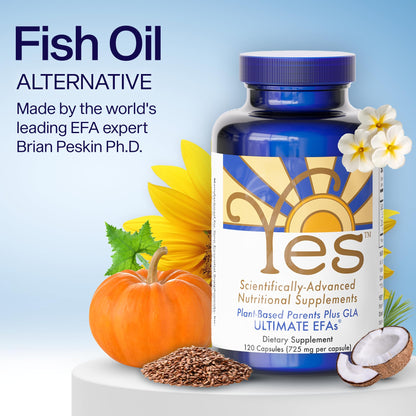 ULTIMATE EFAs YES Plant Based Omega 3 & 6 – Burpless Fish Oil Alternative | 480 Softgels (4 Pack)
