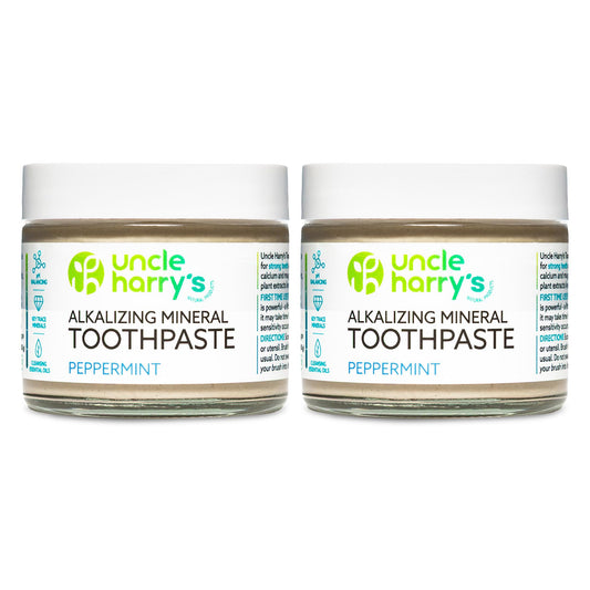 Uncle Harry's Peppermint Remineralizing Toothpaste – Natural Whitening, Vegan, Fluoride-Free (2 Pack)