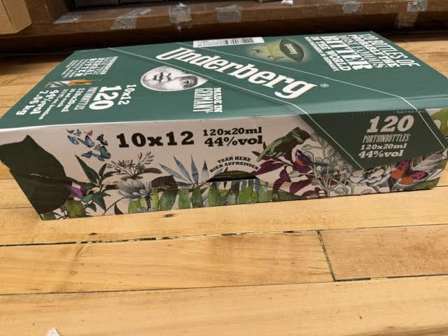Underberg Full Case – 120 Bottles Herbal Digestive Bitters in 12-Pack Cardboard Case