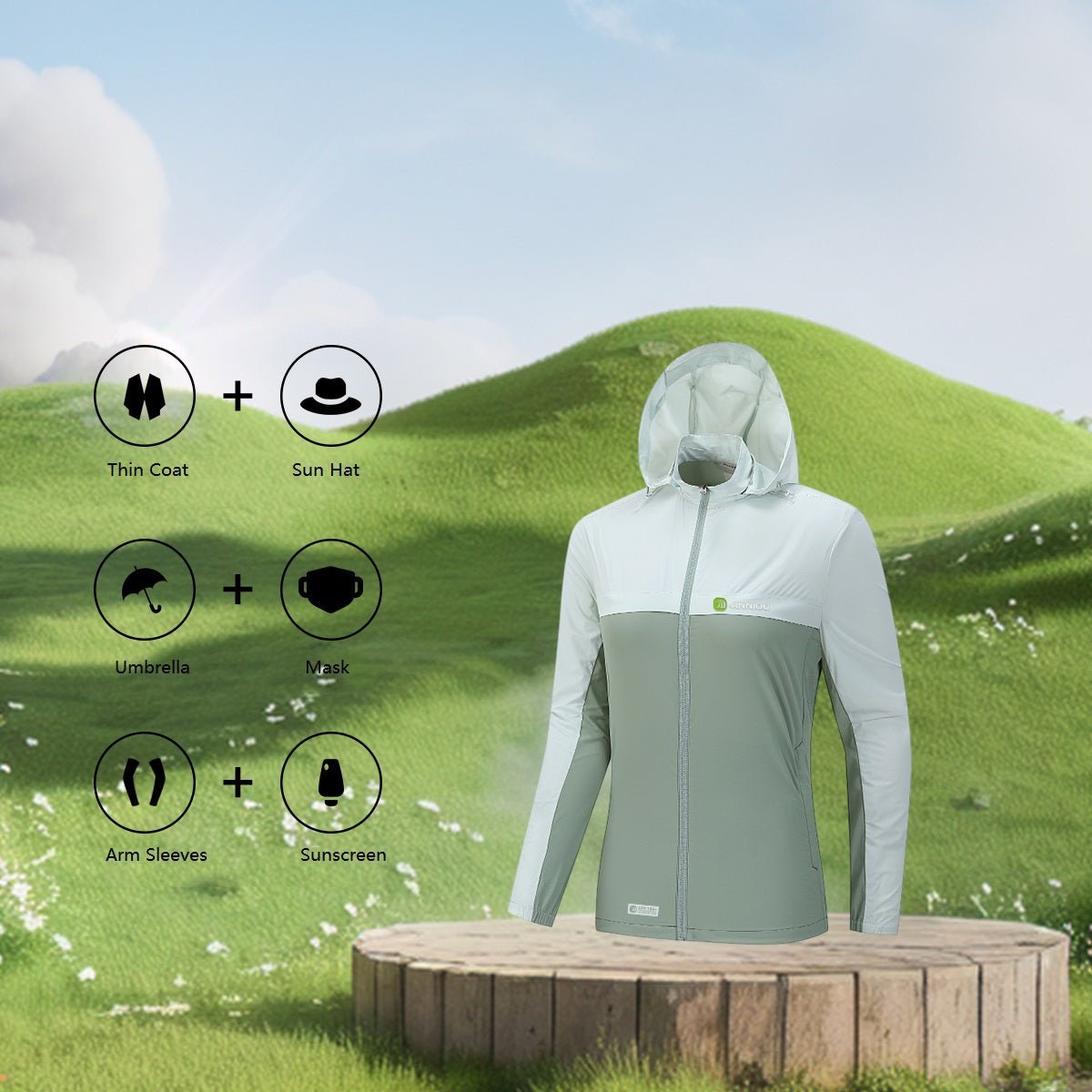 سترة واقية من الشمس خفيفة الوزن بمعامل حماية من الشمس 100+