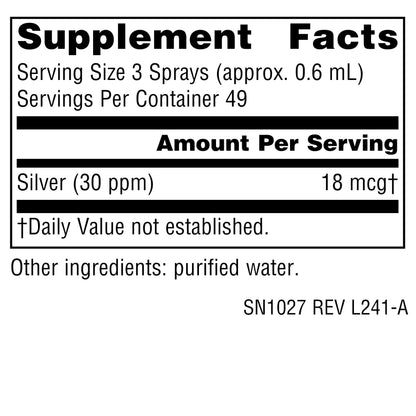 Source Naturals Wellness Colloidal Silver 30 PPM Liquid Spray Bottle - 1 fl oz