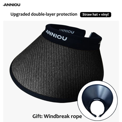 واقي شمس من القش المنسوج للحماية من الأشعة فوق البنفسجية