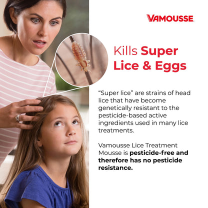 Vamousse PRO Lice Emergency Kit – Fast-Acting Mousse, Daily Shampoo, Repellent & Comb for All Ages