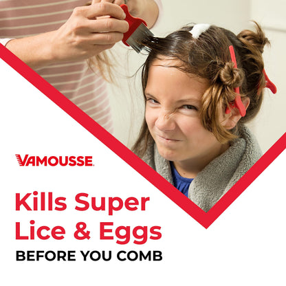 Vamousse Lice Emergency Kit — Mousse, Daily Shampoo & Steel Comb for Kids & Adults