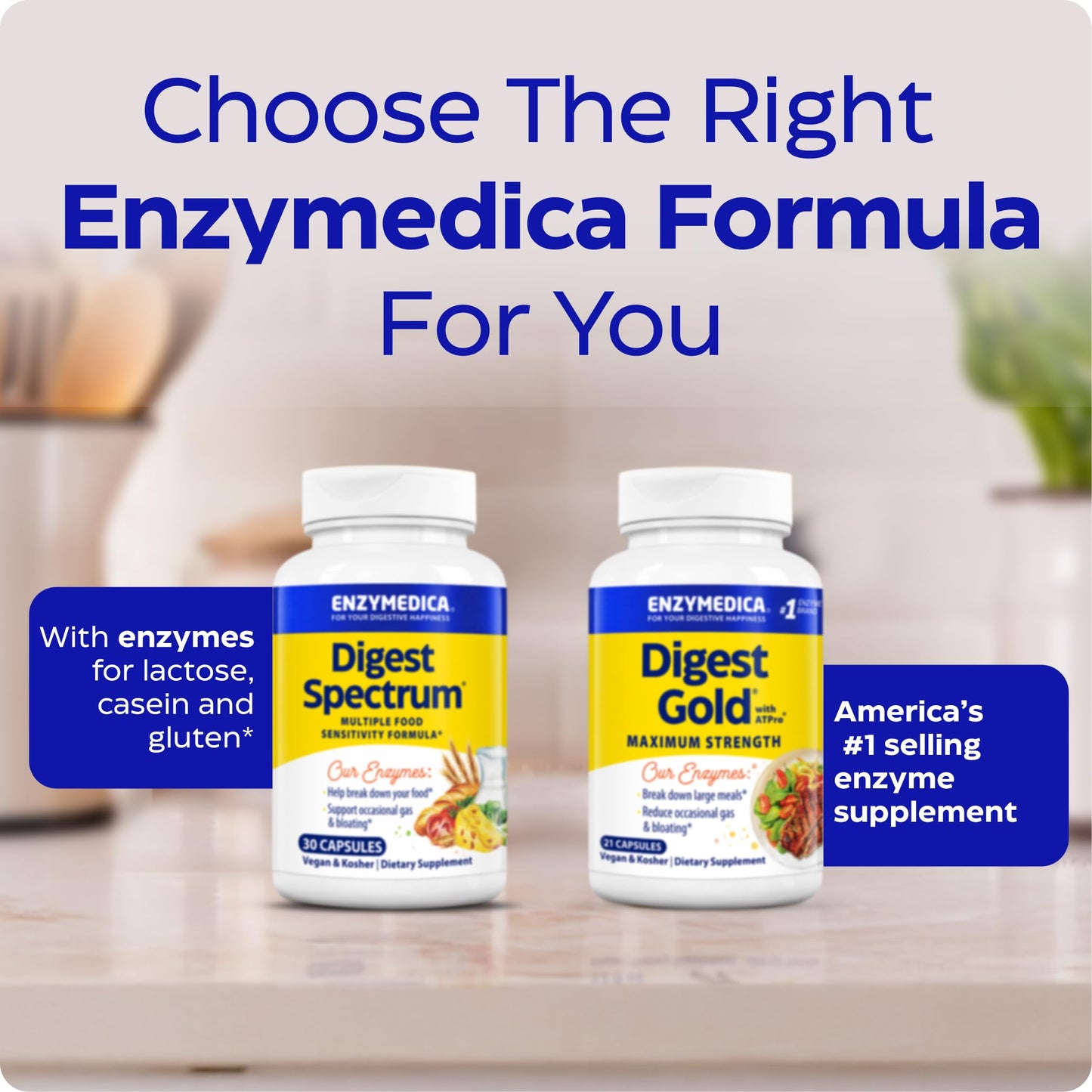 Enzymedica Digest Spectrum - Advanced Digestive Enzymes for Gas & Bloating (30 Caps)