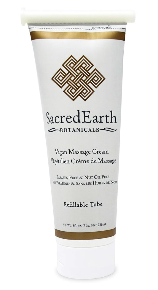 Vegan Massage Cream (8oz) - Unscented, Water Dispersible, Nut/Gluten Free