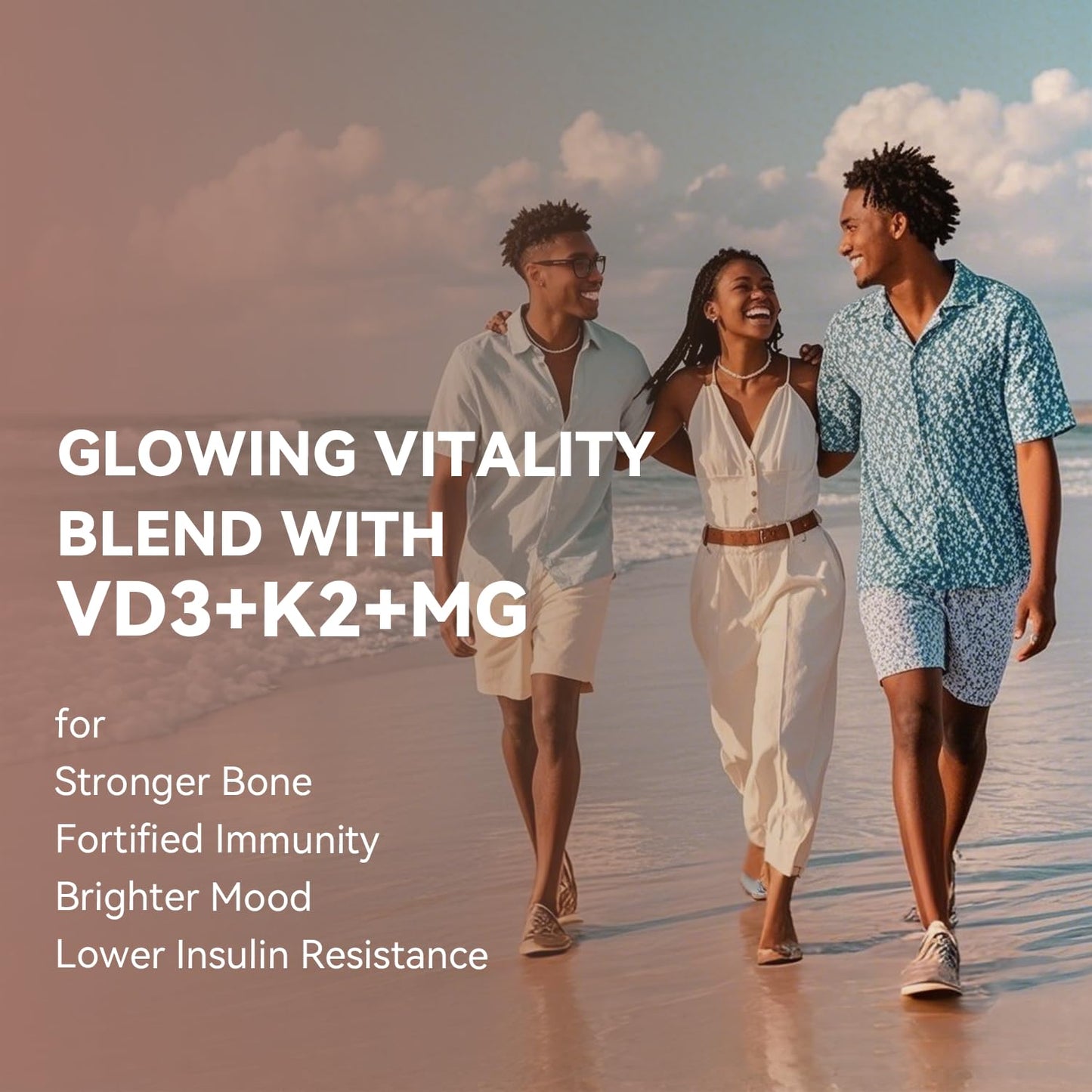 Vevoec Vitamin D3 K2 4000IU with Magnesium Complex – 90 Softgels | Immune Support & Bone Health