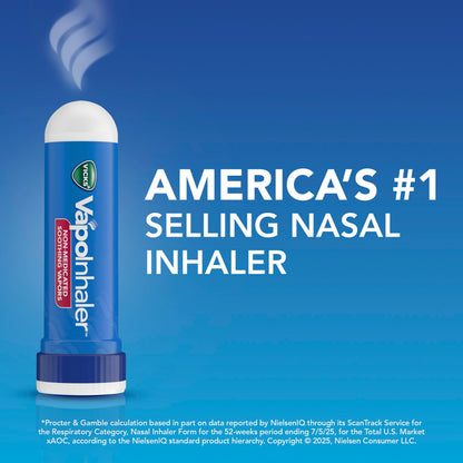 Vicks VapoInhaler – On-the-Go Non-Medicated Nasal Inhaler with Menthol Vapors