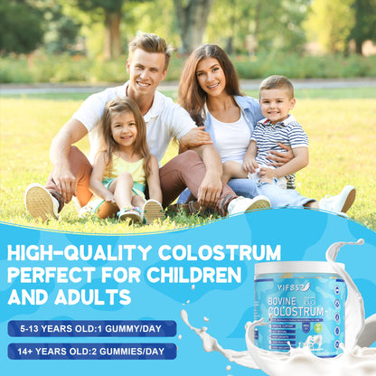VIFSSG Grass Fed Colostrum Gummies 2000mg | Sugar Free IgG 40% | Immune & Gut Support
