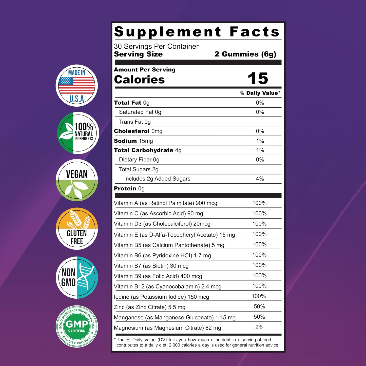 VIRC Blue Raspberry Multivitamin Gummies – Plant-Based, Low-Sugar Vegan Dietary Supplement (60 Gummies)