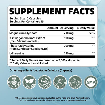 VitaHarbor Cortisol Supplement – 4-in-1 Stress Support (90 Veg Caps)