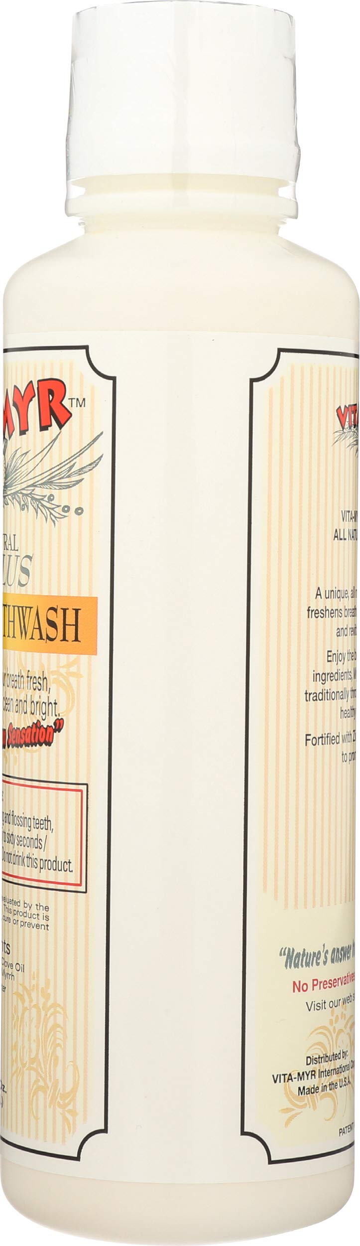 VITA-MYR Zinc-Plus Xtra Herbal Mouthwash (16 oz) - No Sugar, No Alcohol, SLS Free