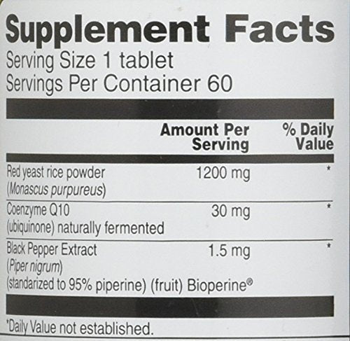 Vitacost Red Yeast Rice 1200 mg with CoQ10 - Extended Release - 60 Tablets