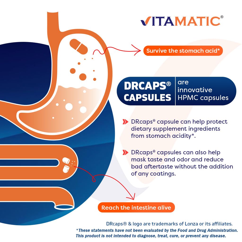 Vitamatic Lactobacillus Gasseri – 12B CFU DR Capsule, 60 Count, Digestive Support