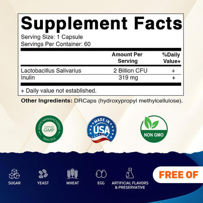 Vitamatic Lactobacillus Salivarius 2 Billion per DR Capsule – 60 Count