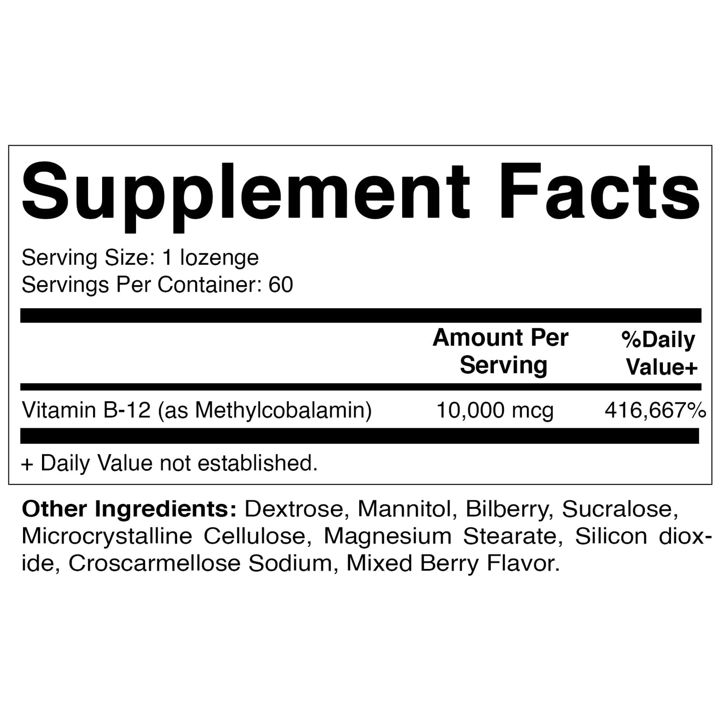 Vitamatic Methyl B12 10,000 mcg – 60 Lozenges | Energy & Nerve Health