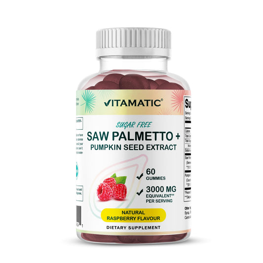 Vitamatic Sugar-Free Saw Palmetto with Pumpkin Seed – 3000 mg Equivalent per Serving | 60 Gummies